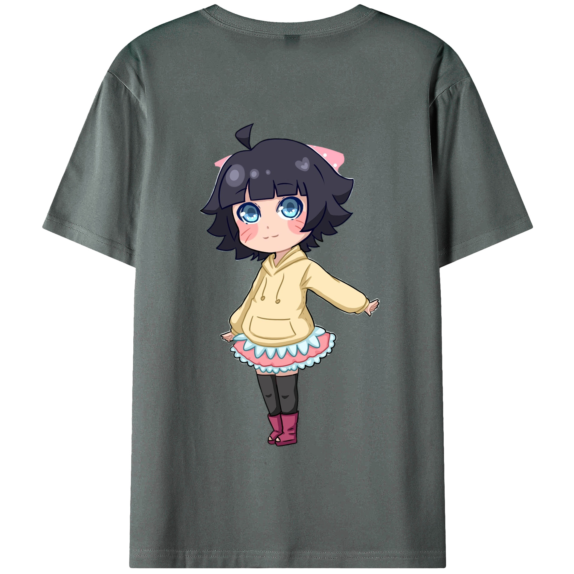 （画像用） NARUTO -ナルト- うずまき ヒマワリ Uzumaki Himawari 綿100％半袖Tシャツ（背面プリント）